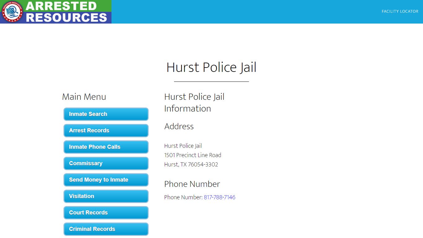 Hurst Police Jail - Inmate Search - Hurst, TX