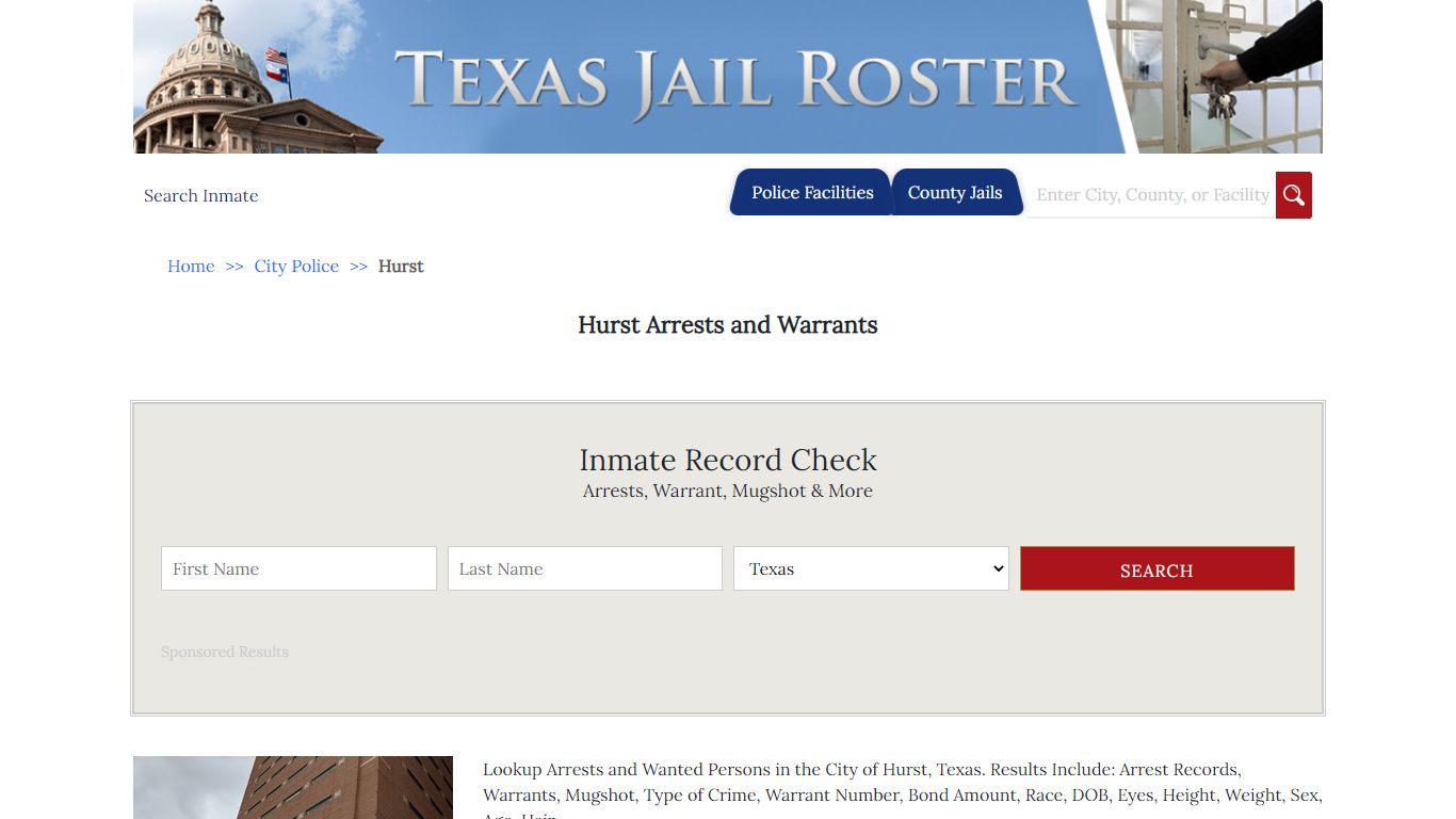 Hurst Arrests and Warrants | Jail Roster Search